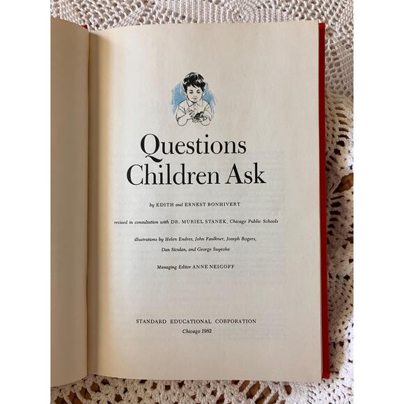 Vintage 'Questions Children Ask' Hardcover Book: 1982 Educational Science - Picture 2 of 9